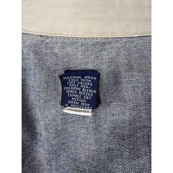 Gap Jacket Womens Size M Blue Ombre Crochet Boho Distressed Upcycled Trucker - Picture 13 of 14